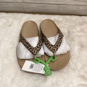 Leopard Print Flip Flops